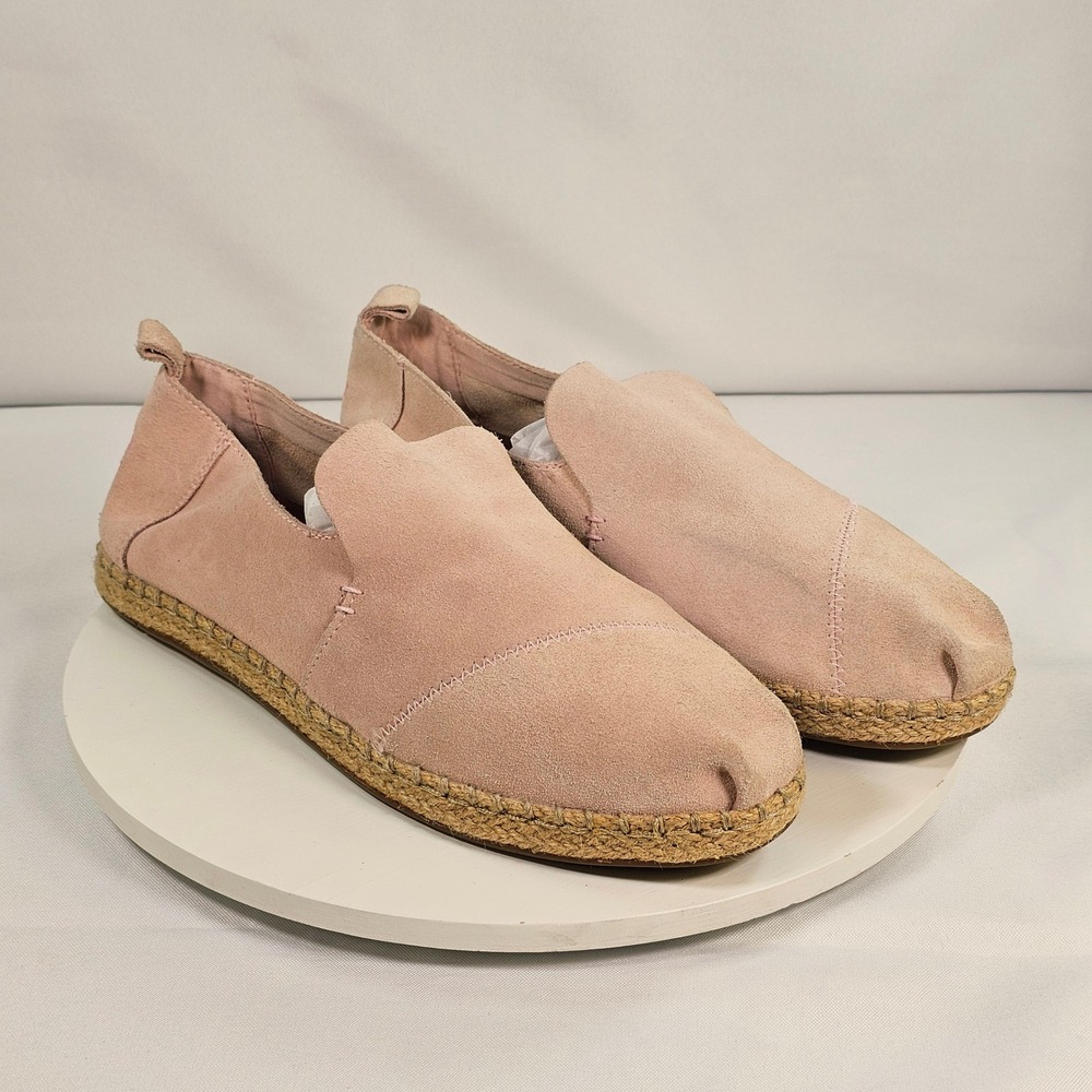 TOMS Alpargata Suede Espadrille Slip On Flats Blush Pink Womens 11‎